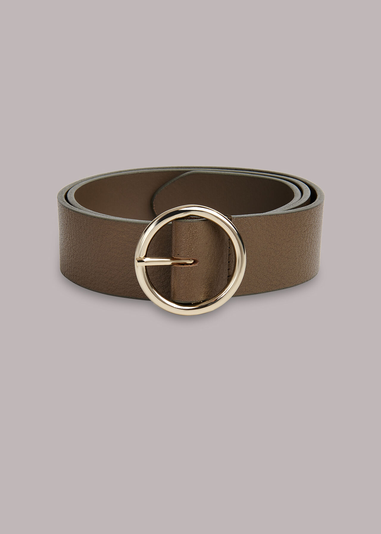 Khaki Circle Buckle Belt, WHISTLES