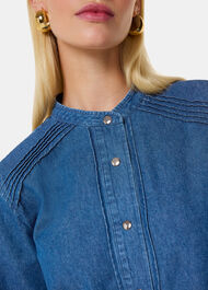 Pintuck Detail Denim Shirt