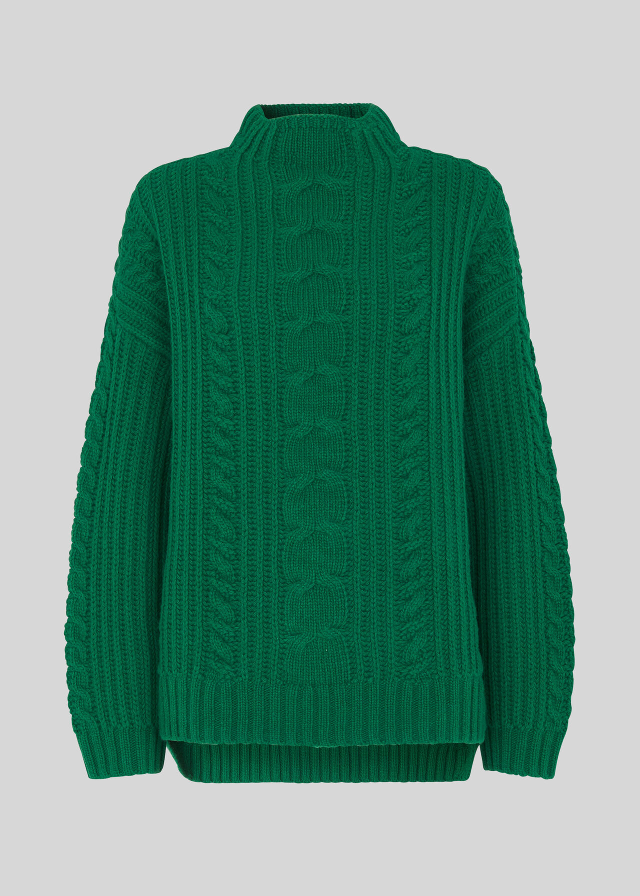 Oversized Chunky Cable Sweater Green