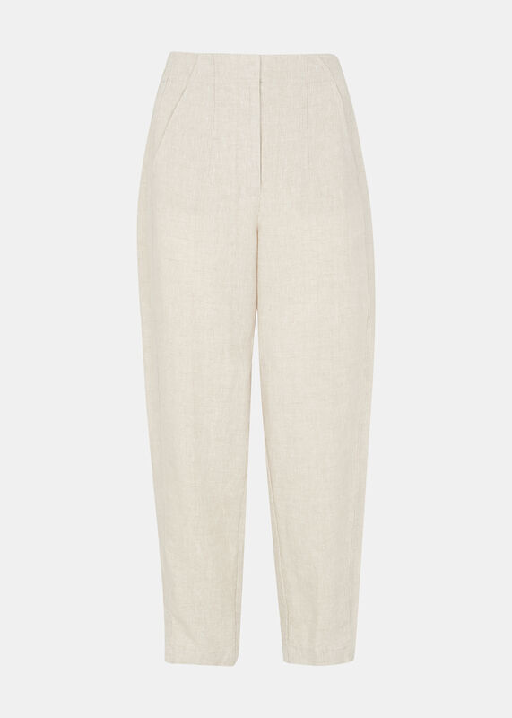Linen Barrel Leg Trouser
