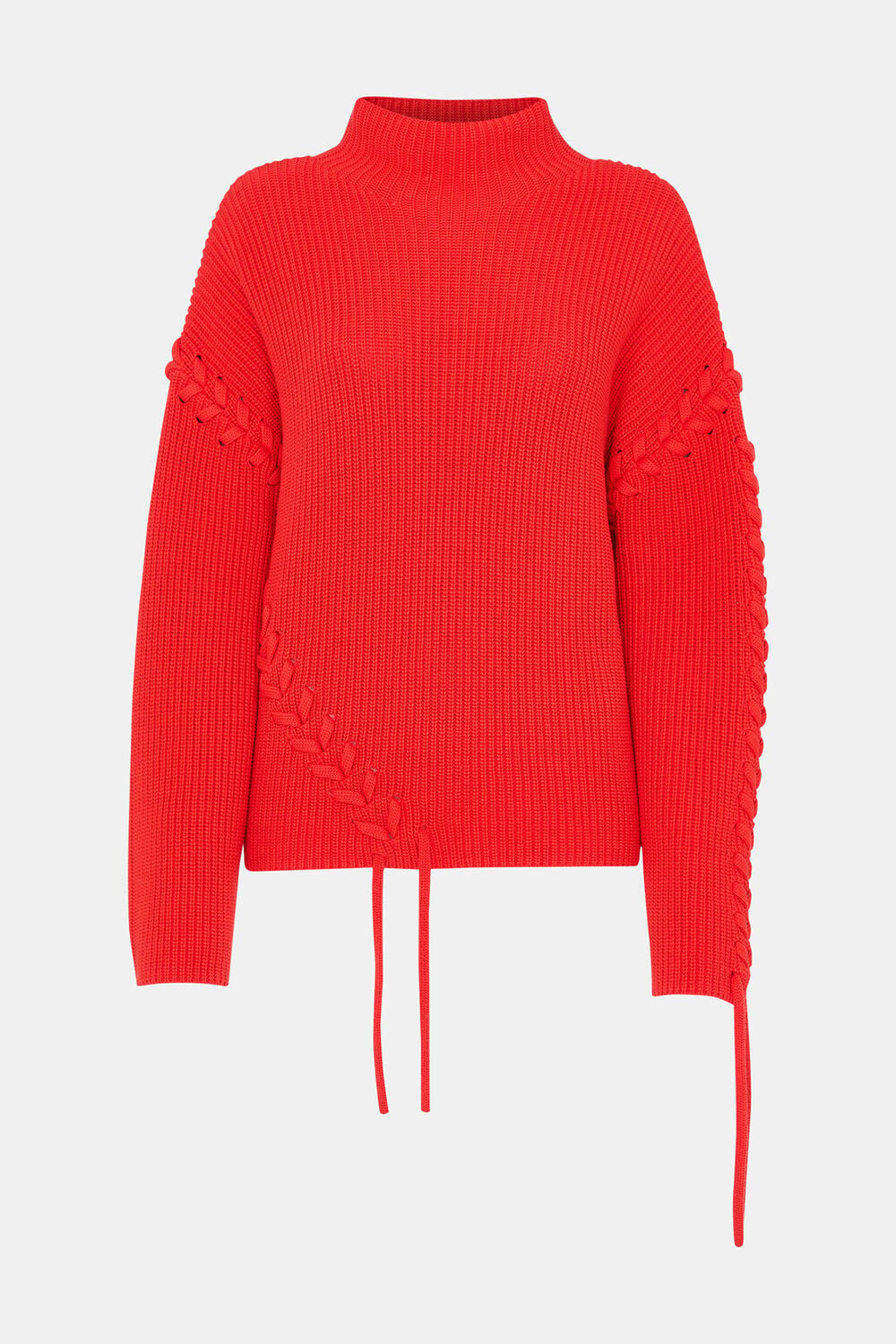 Lacing Detail Rib Sweater