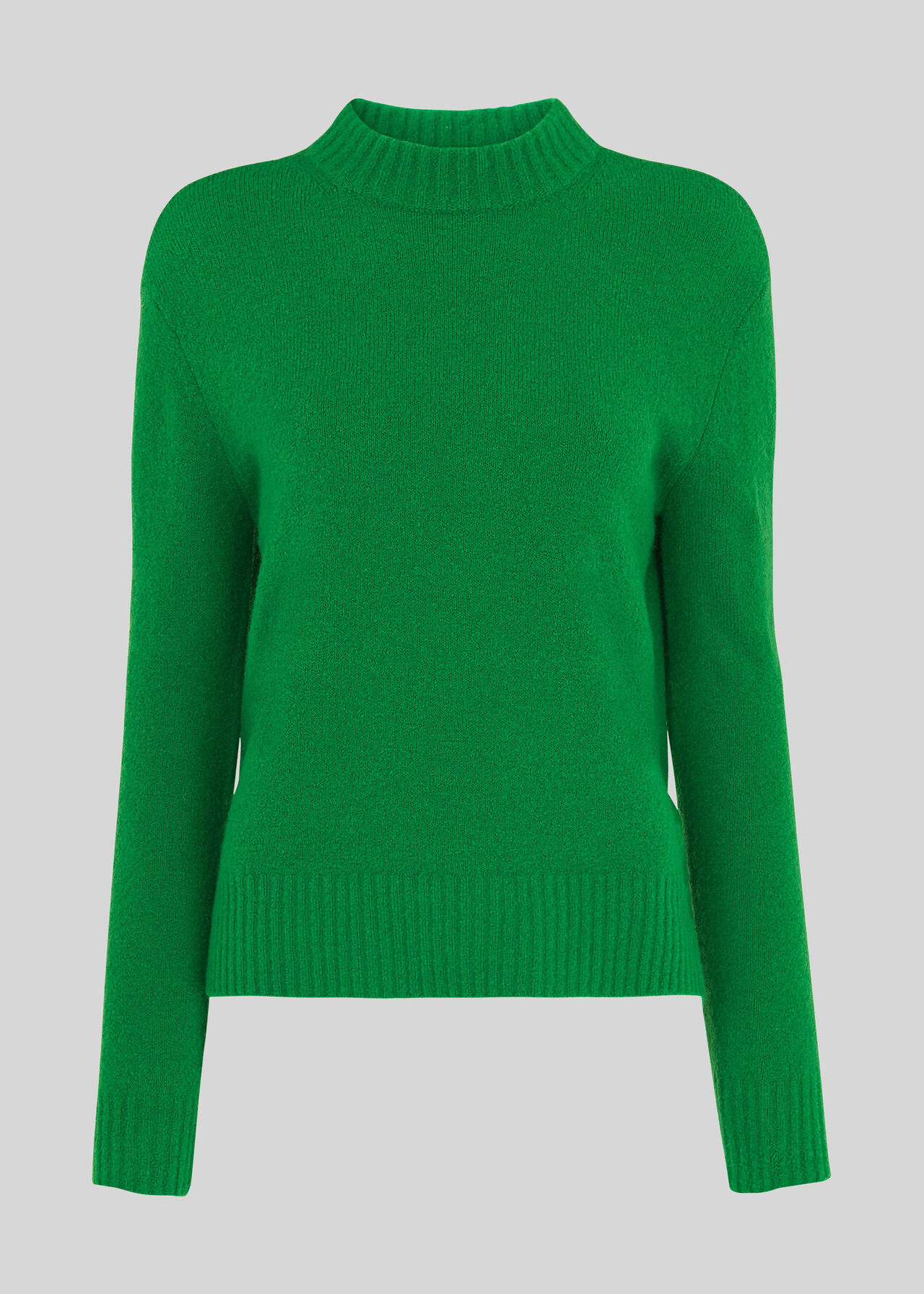 Ribbed Neck Knit Green