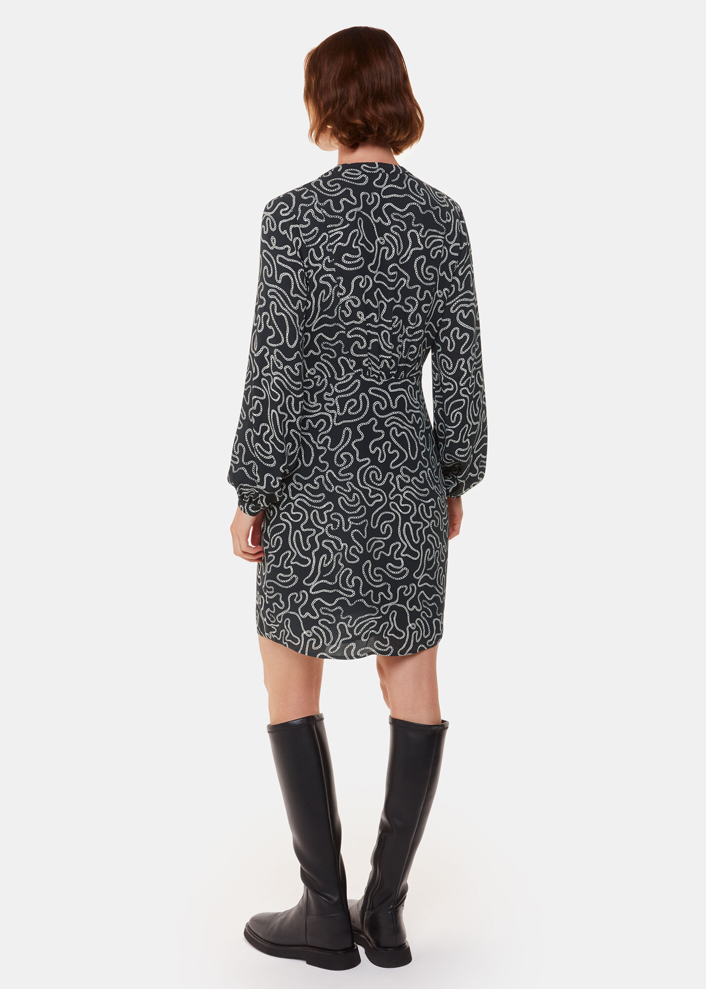 Whistles henna print flippy dress outlet