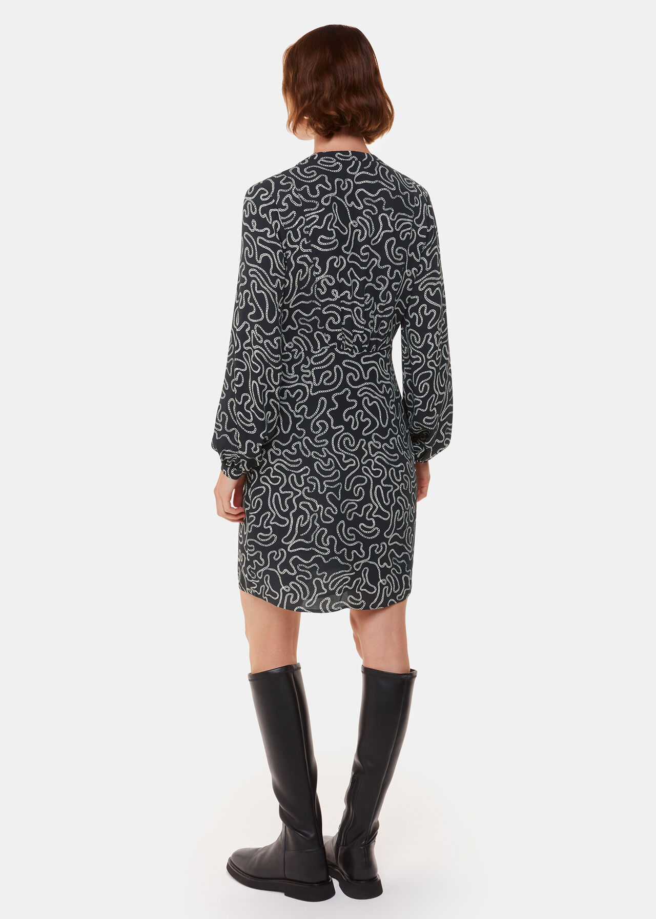 Chain Print Flippy Dress
