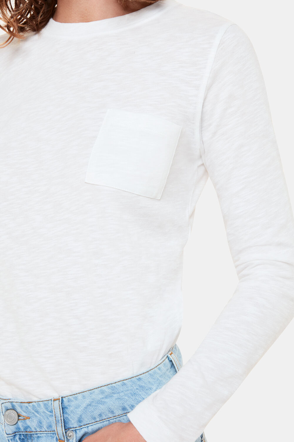 Crew Neck Pocket Top
