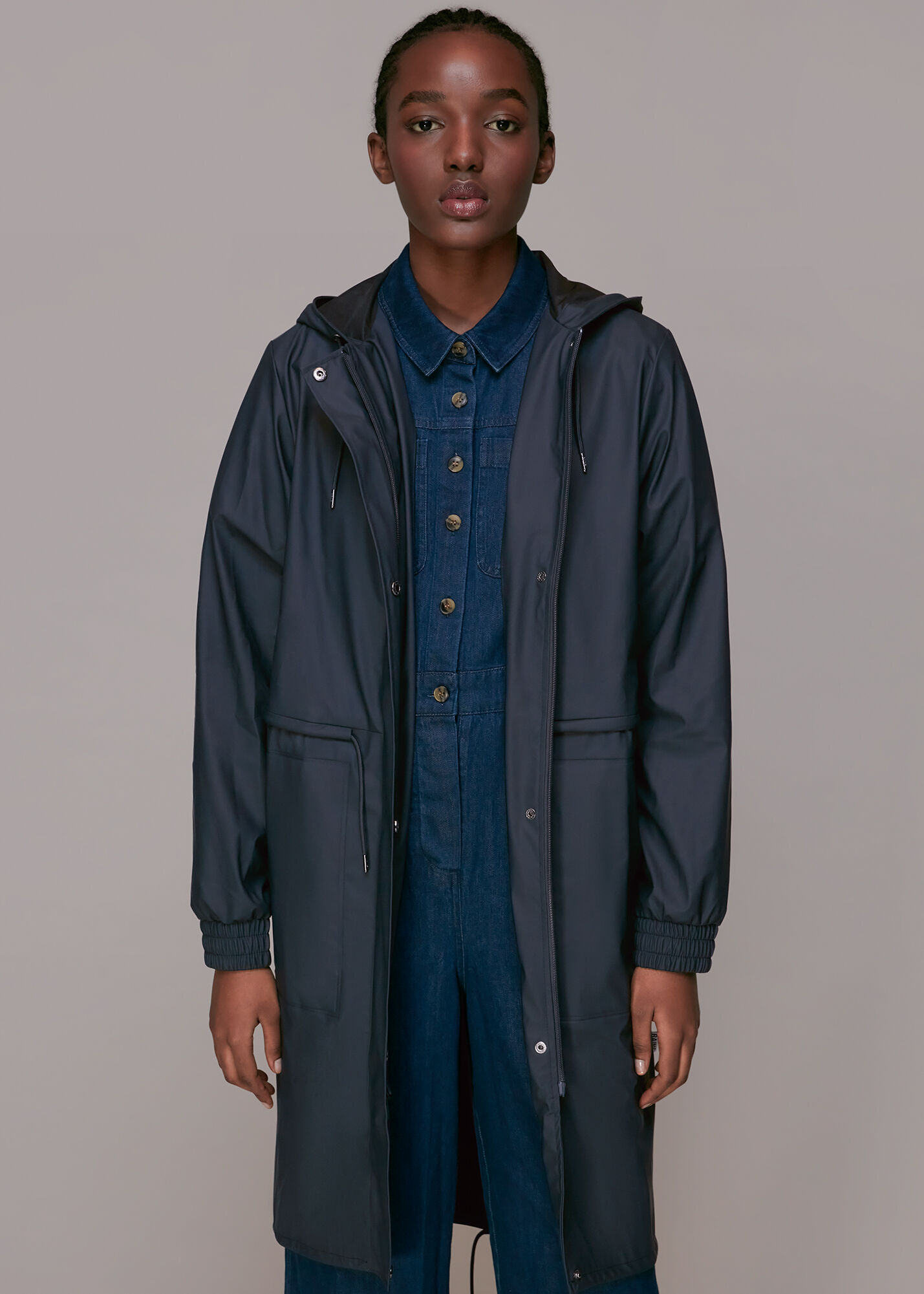 Navy Rains String Parka WHISTLES