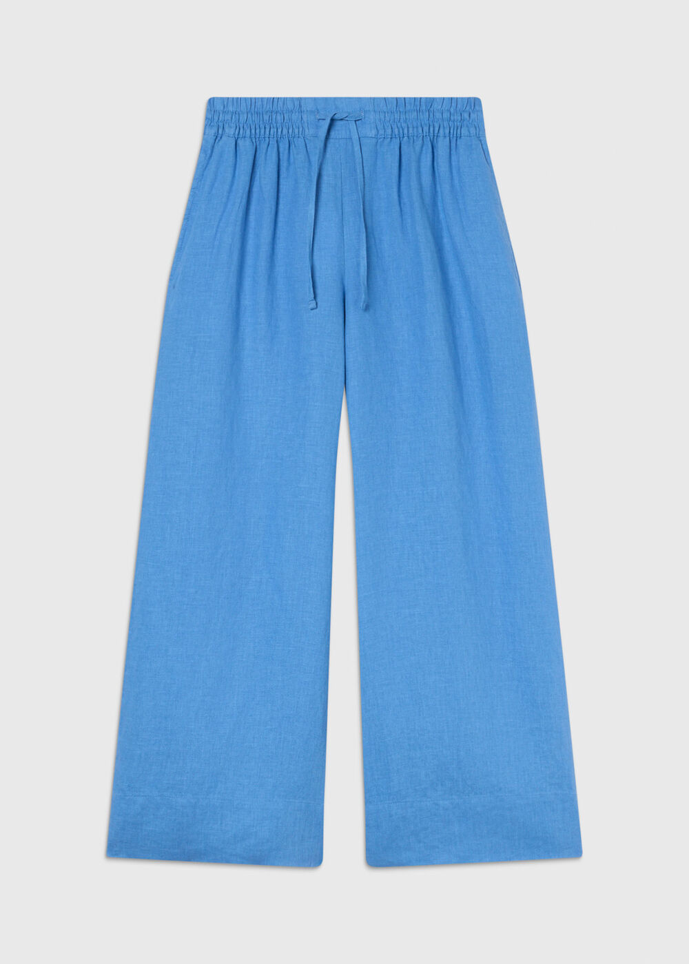 Elasticated Linen Crop Trouser