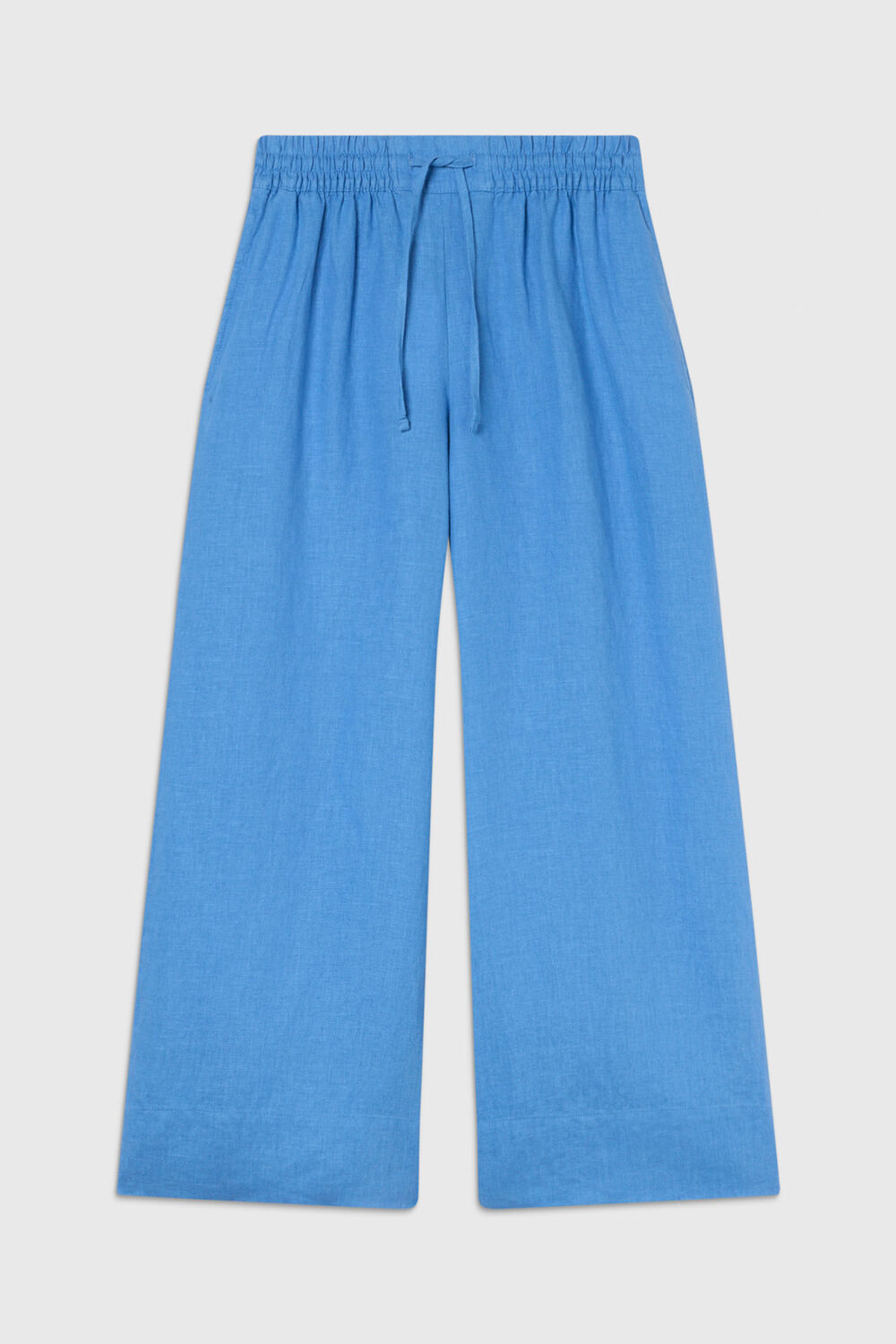 Elasticated Linen Crop Trouser