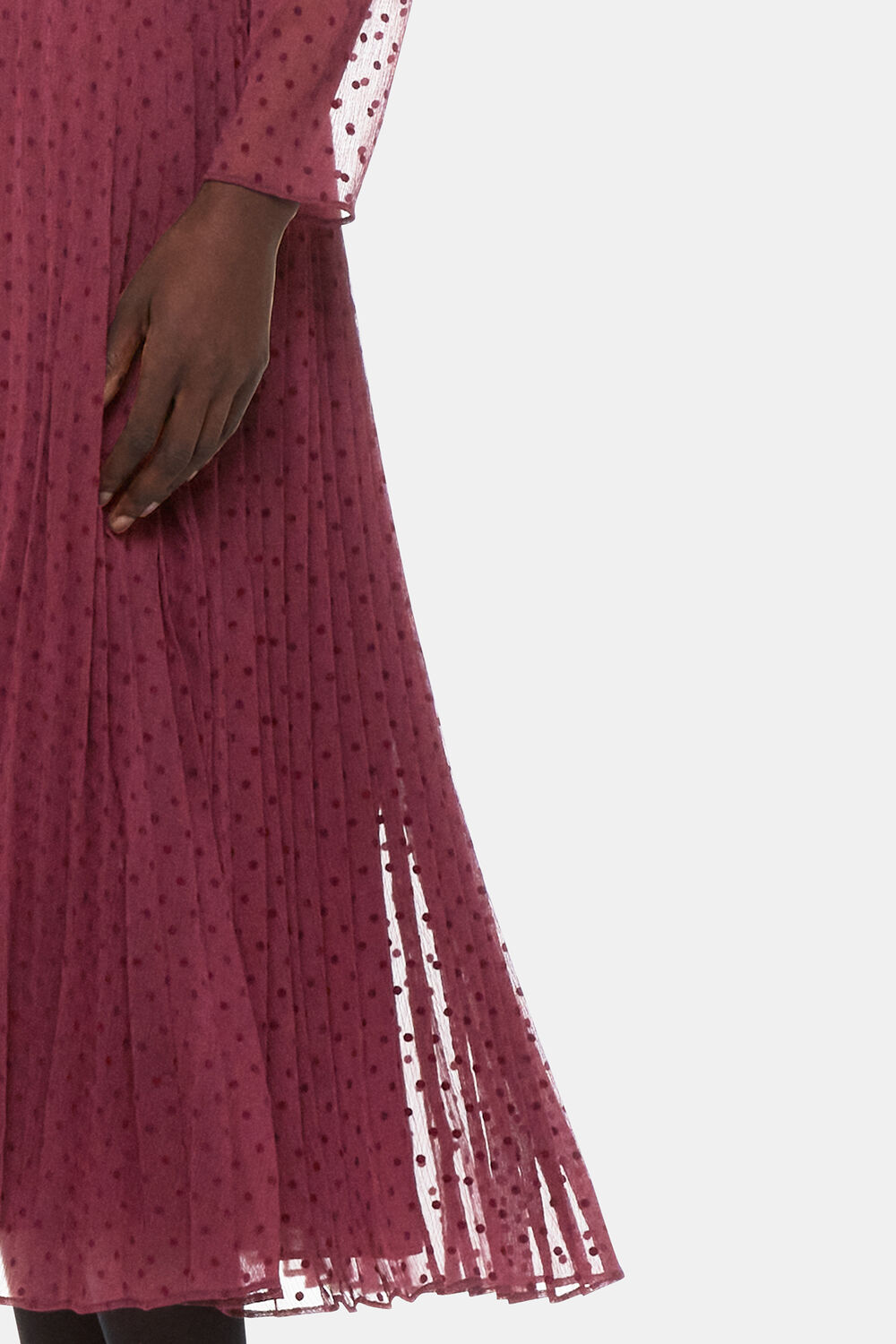 Burgundy Dobby Velvet Celia Dress