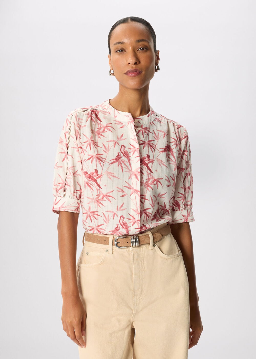 Tropical Bird Textured Shirt