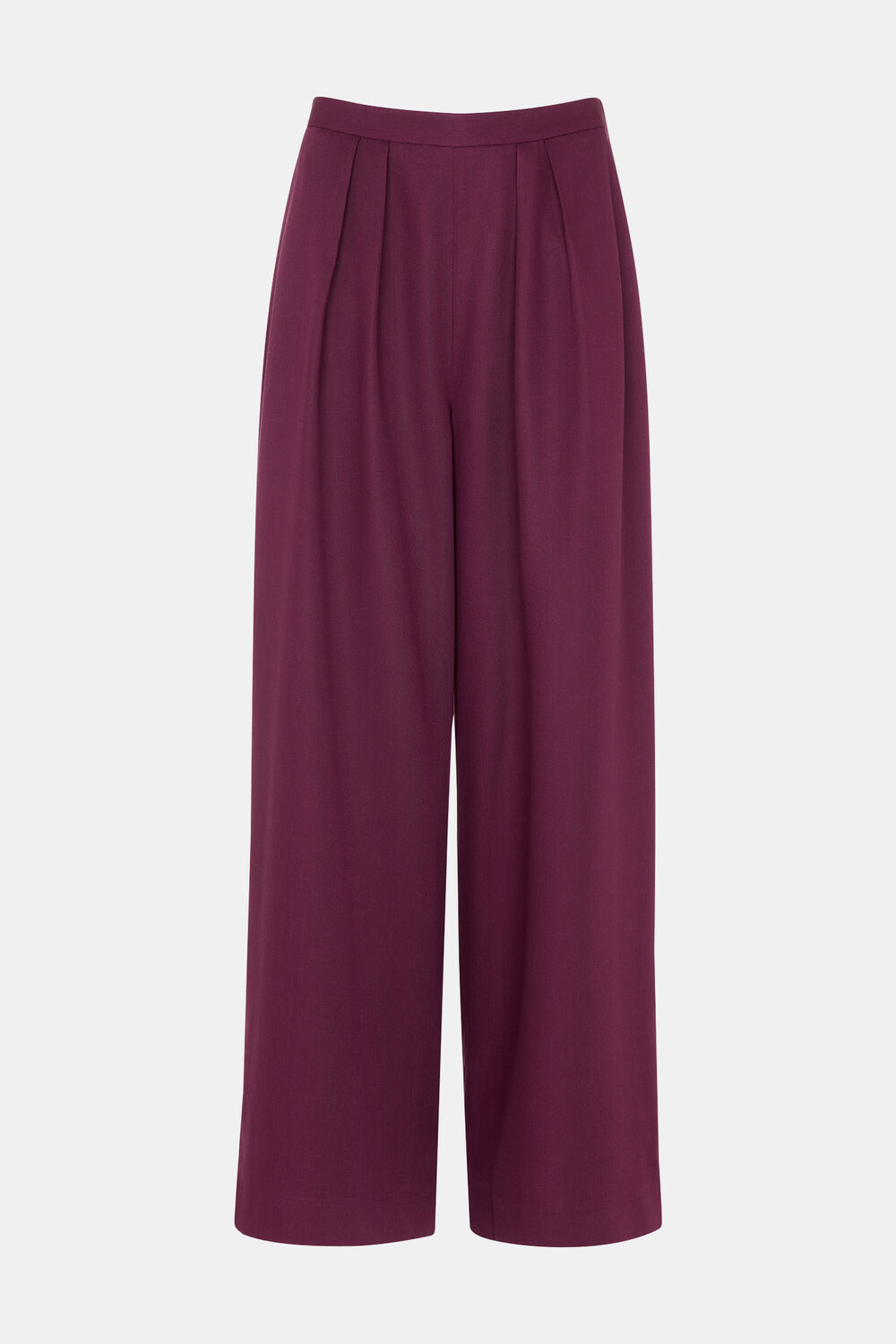 Plum Pleat Front Relaxed Trouser