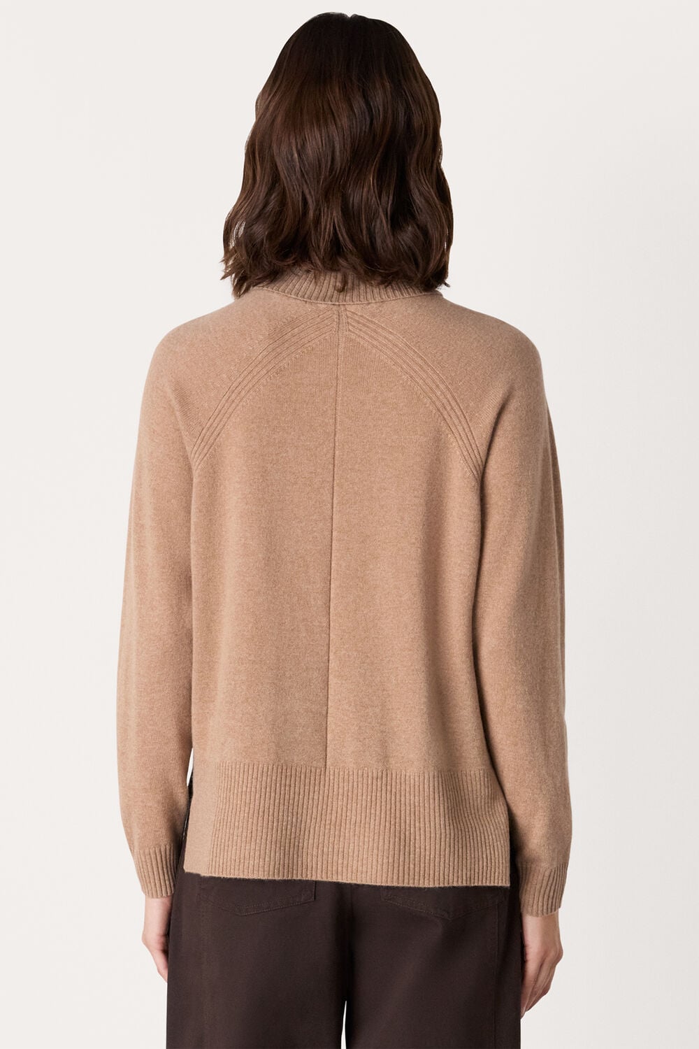 Camel Cashmere Turtleneck Sweater