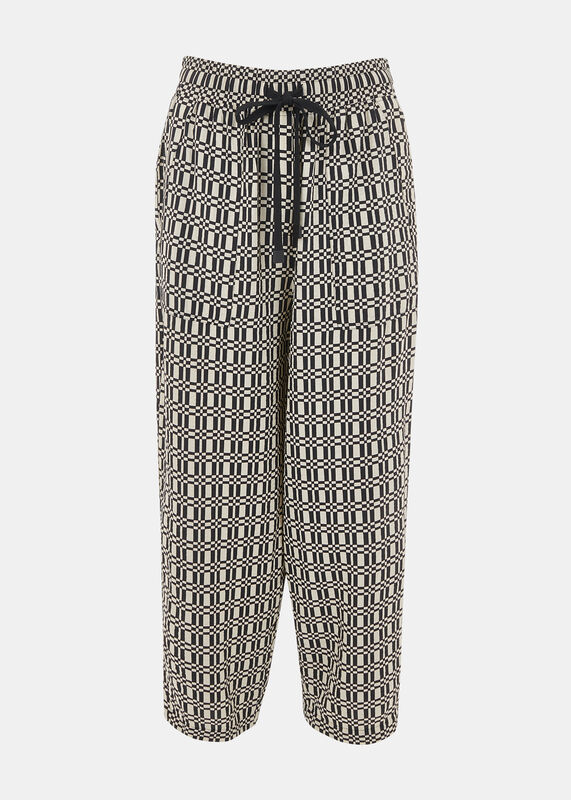 Black Link Check Print Trouser