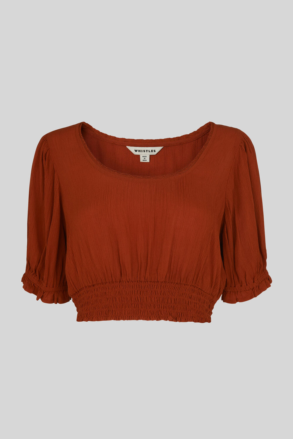Textured Crop Top Rust