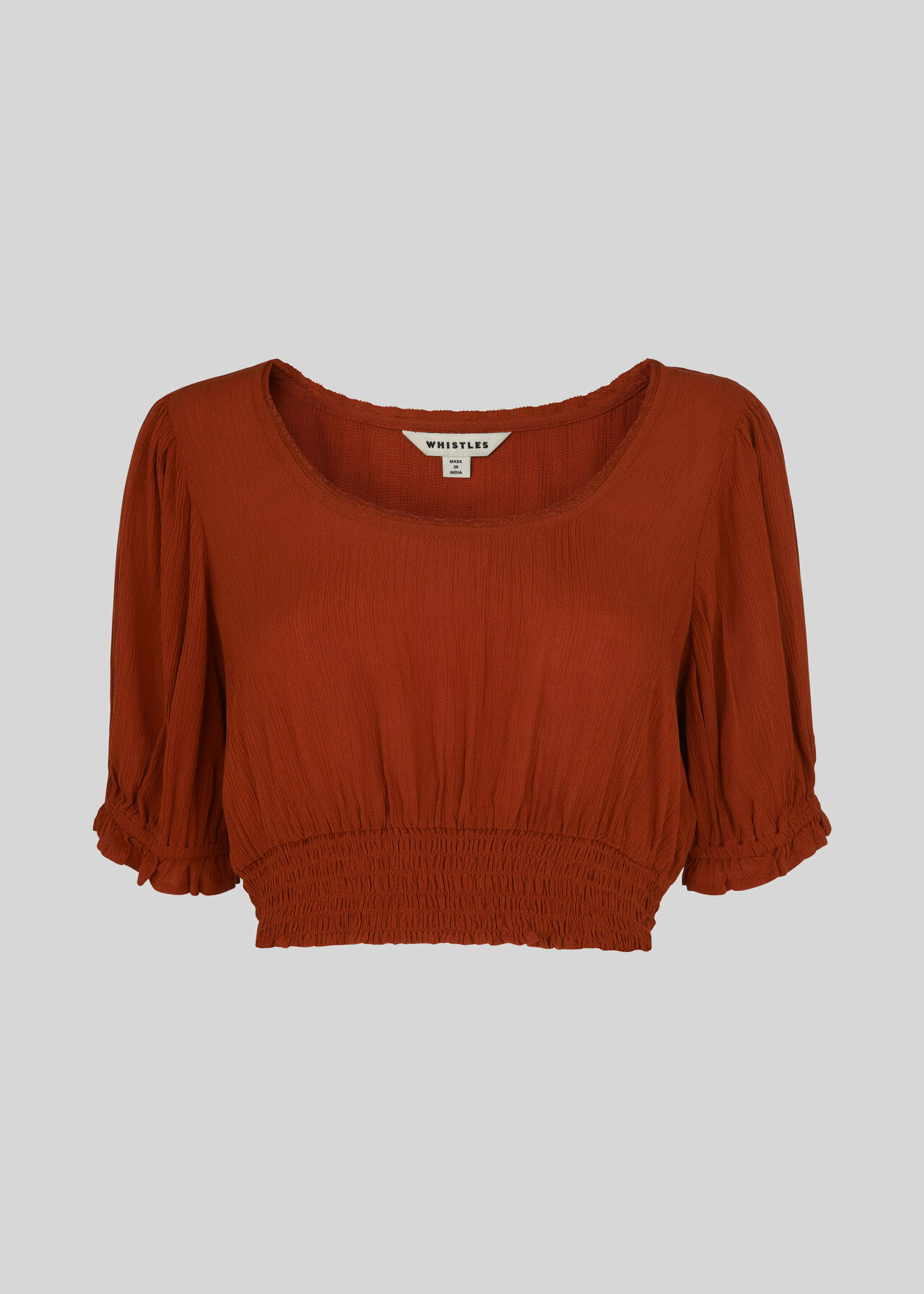 Textured Crop Top Rust