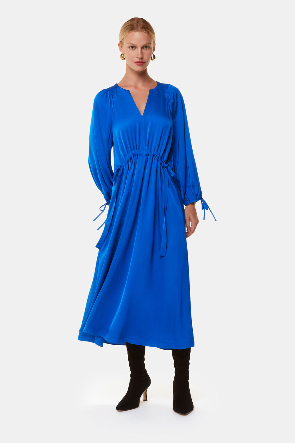 Molly Satin Ruched Dress