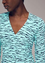 Inez Abstract Tiger Midi Dress