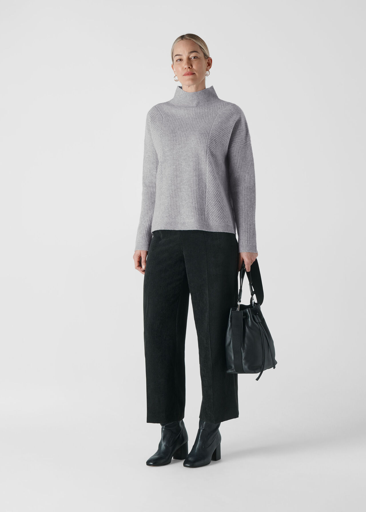 Grey Eden Ribbed Wool Knit | WHISTLES | 