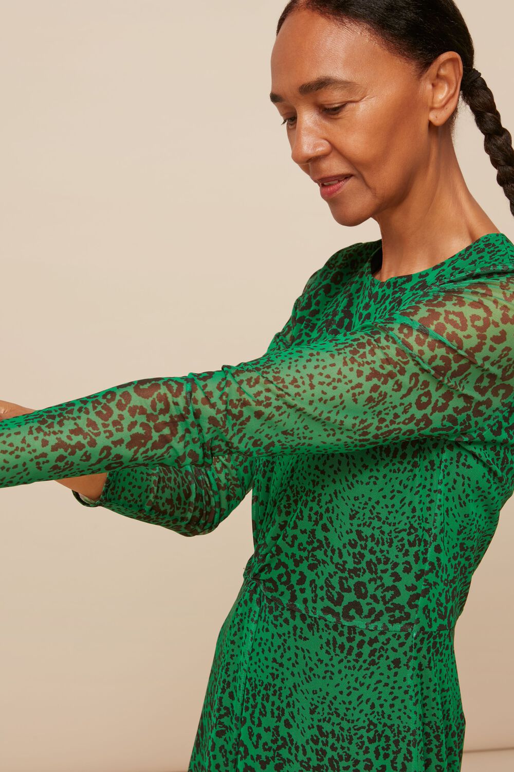 Speckled Animal Mesh Dress