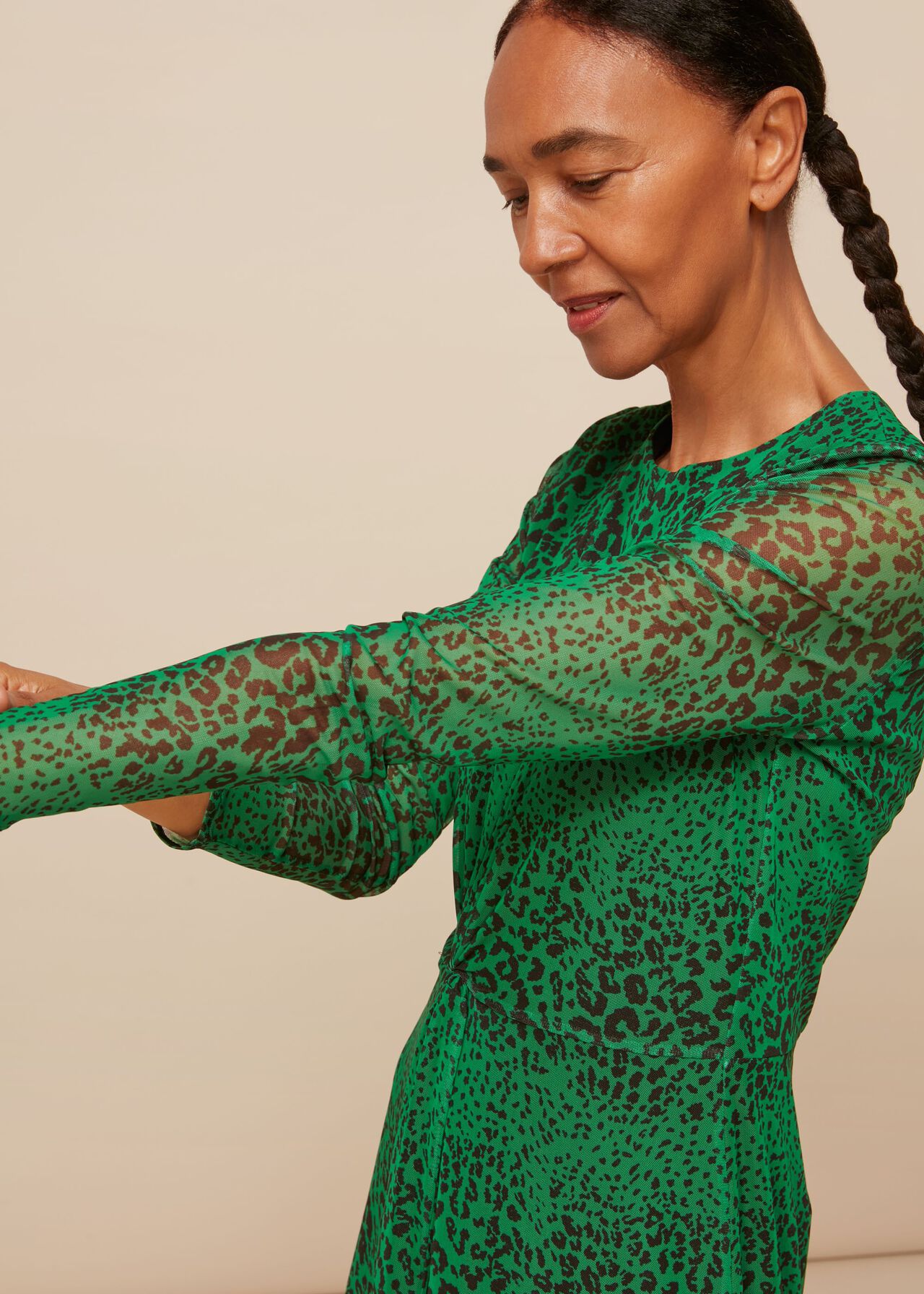 Speckled Animal Mesh Dress