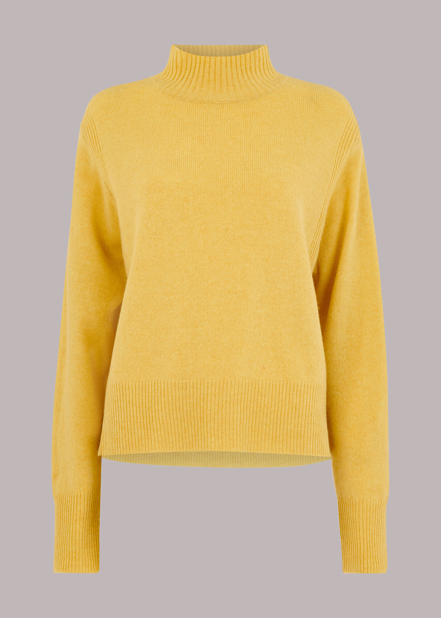 Yellow Ferne Wool Funnel Neck Jumper WHISTLES