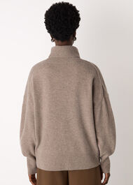 Wool Roll Curved Hem Knit