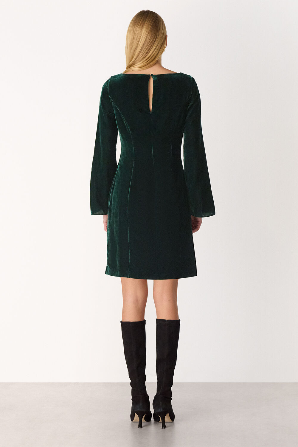 Velvet Flare Sleeve Dress