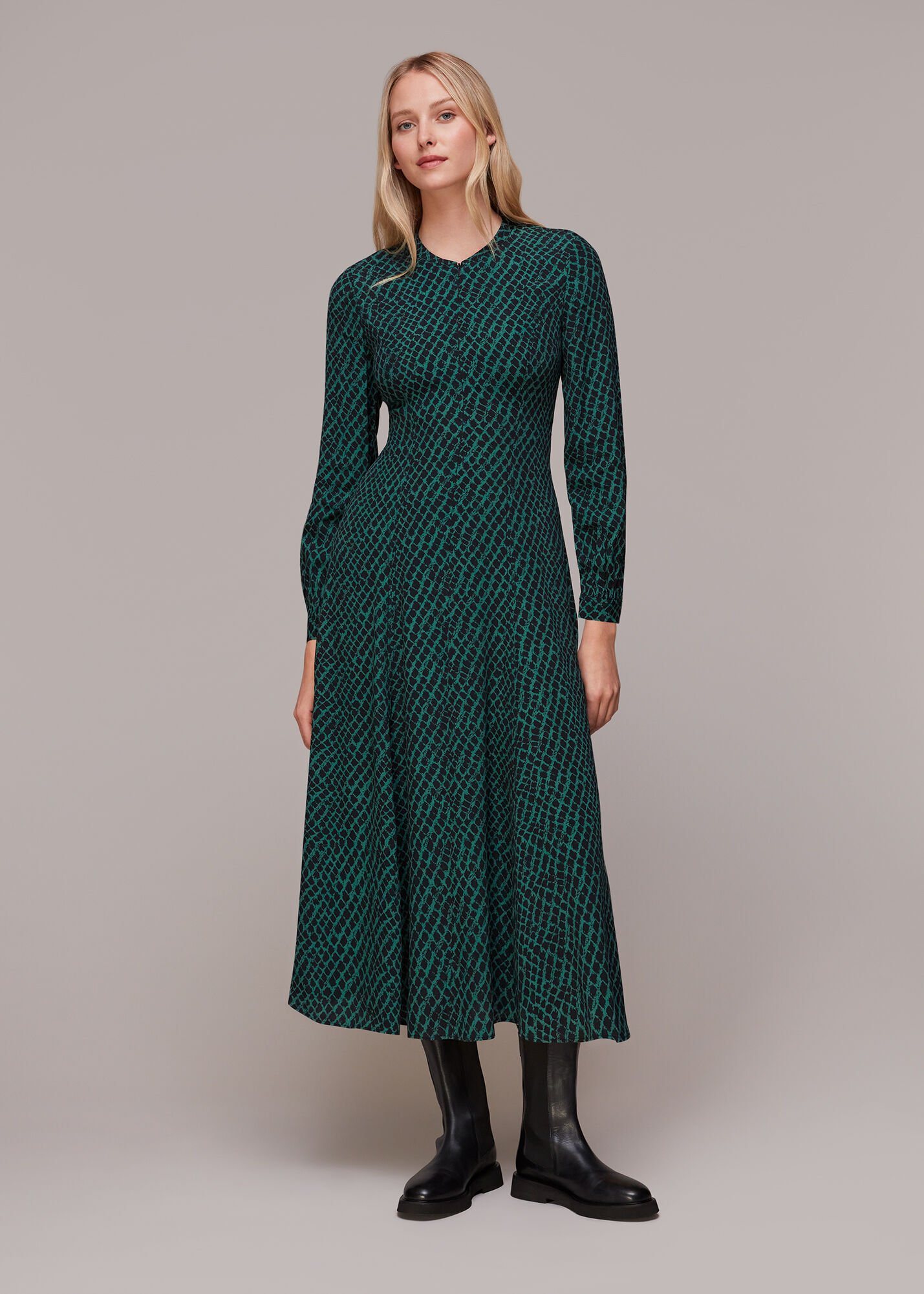 Geo print midi dress outlet