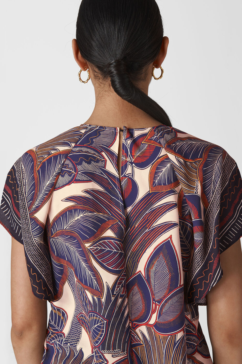 Palm Print Shell Top Multicolour