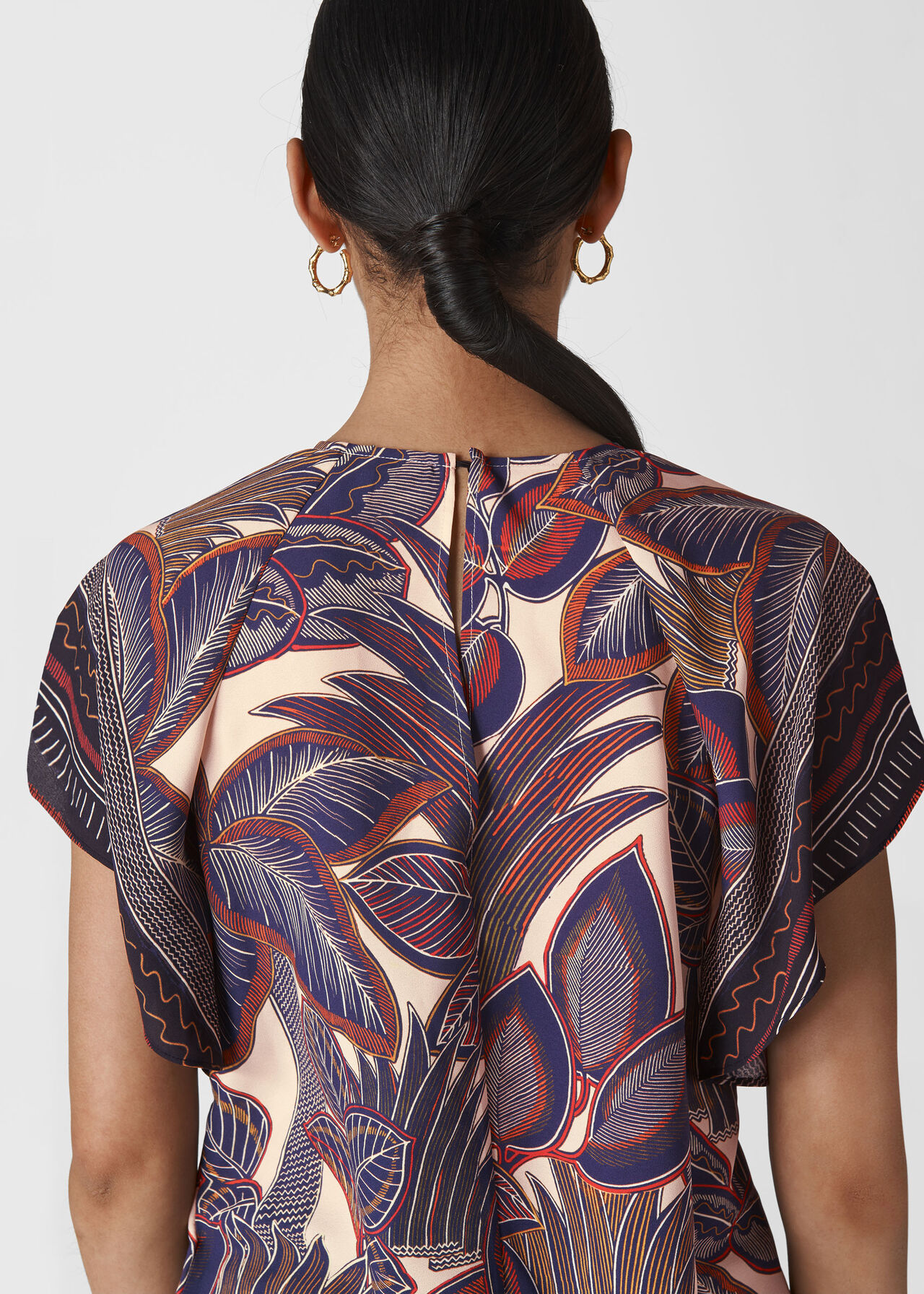 Palm Print Shell Top Multicolour