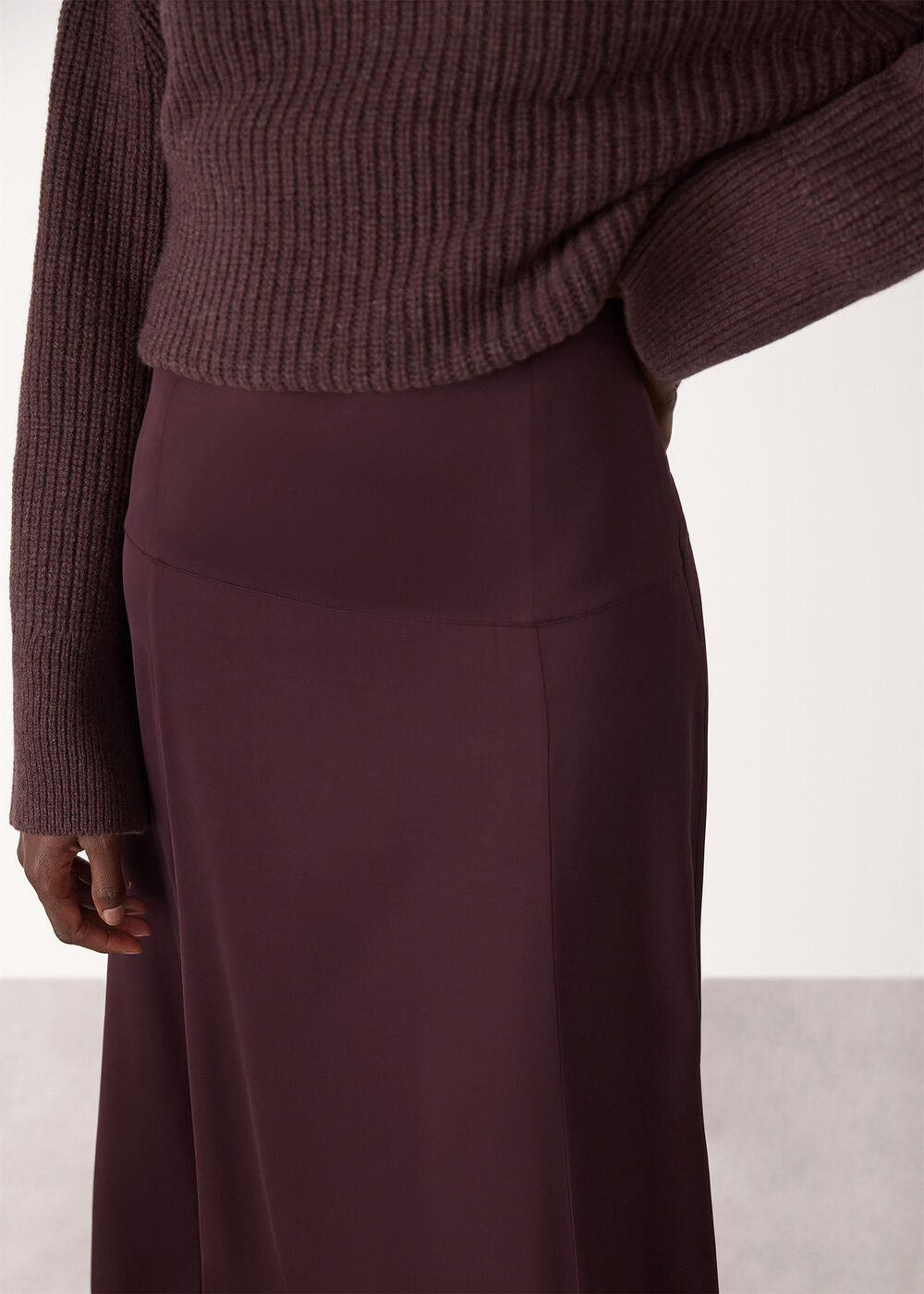 Midi Satin Bias Skirt