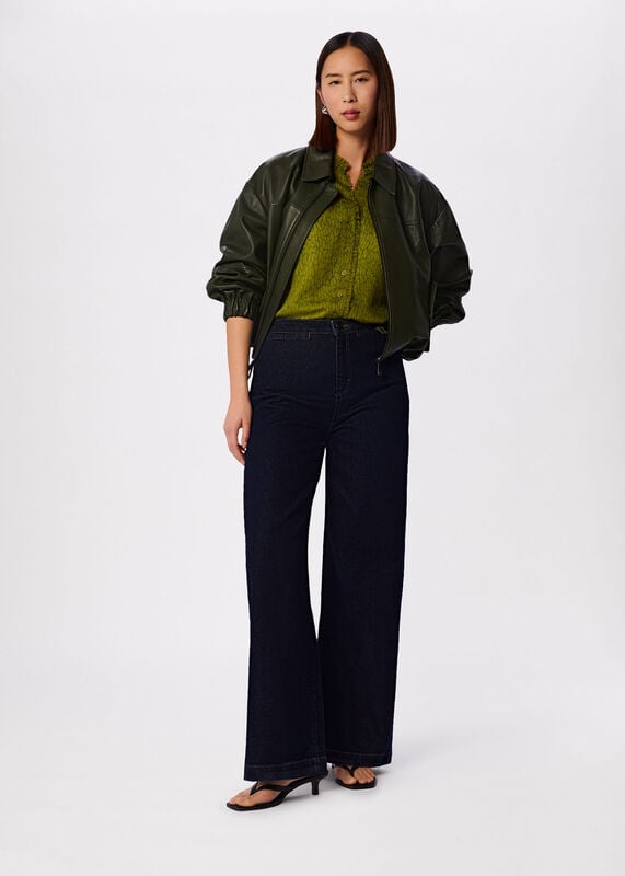 Green Dragonfly Short Sleeve Blouse