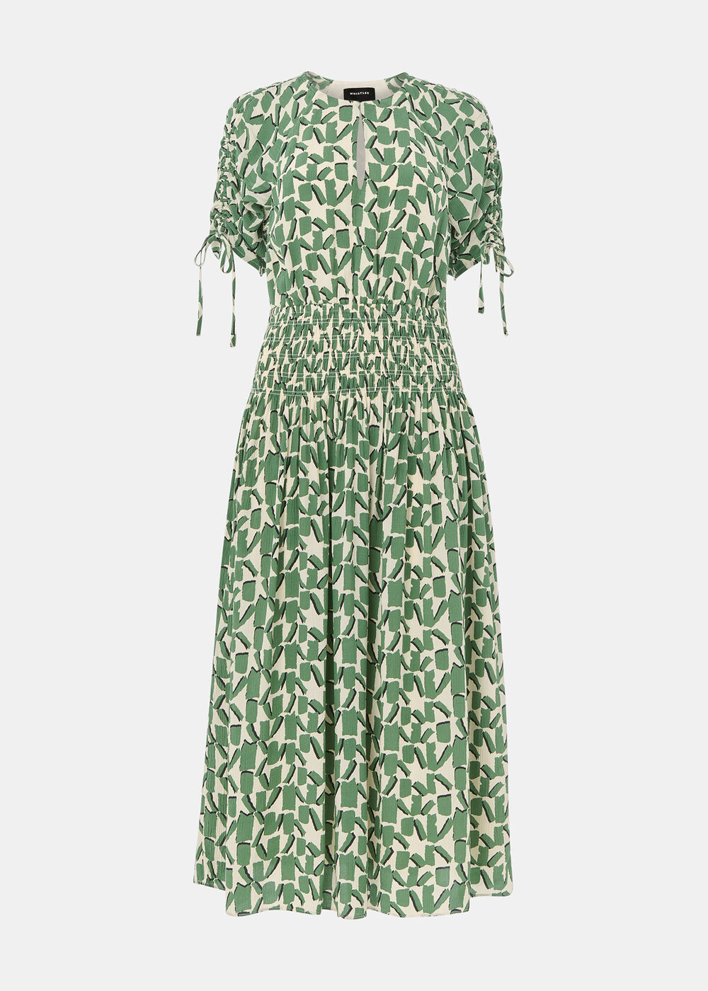 Petite Abstract Squares Midi Dress