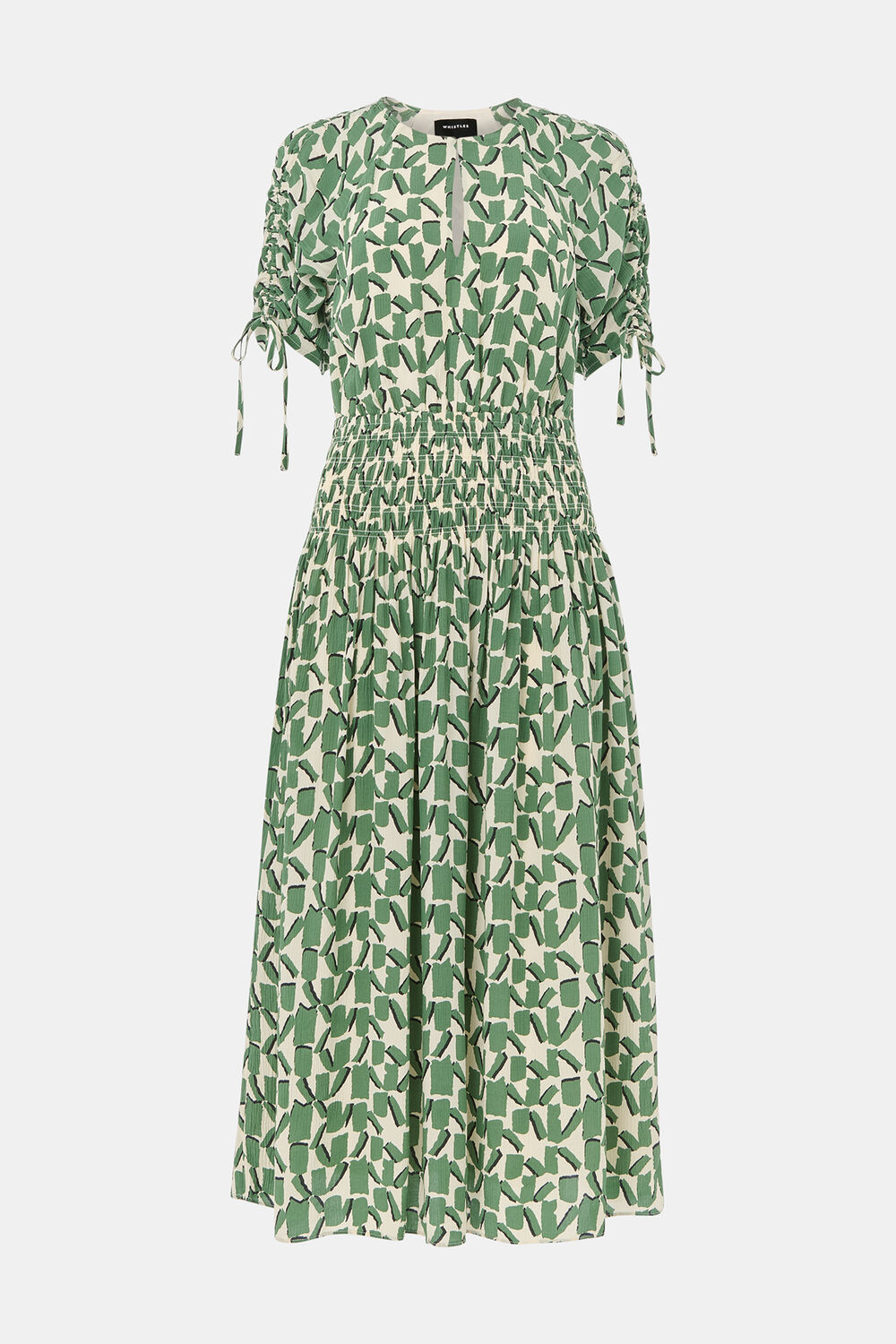 Petite Abstract Squares Midi Dress