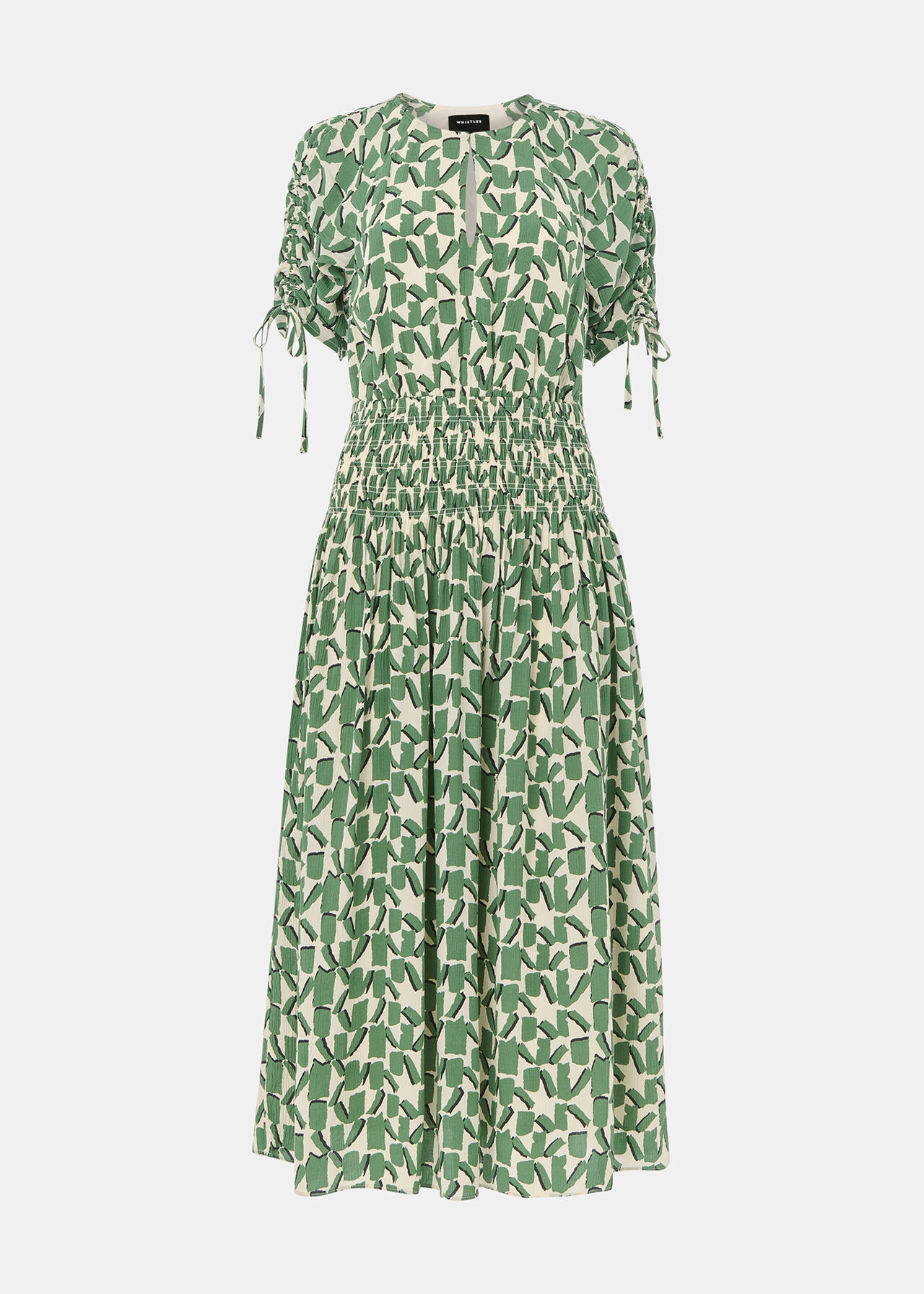 Petite Abstract Squares Midi Dress