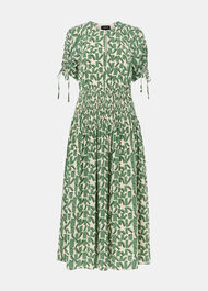 Petite Abstract Squares Midi Dress