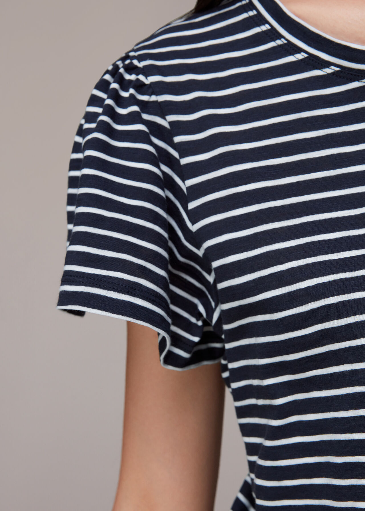 Cotton Frill Stripe T Shirt