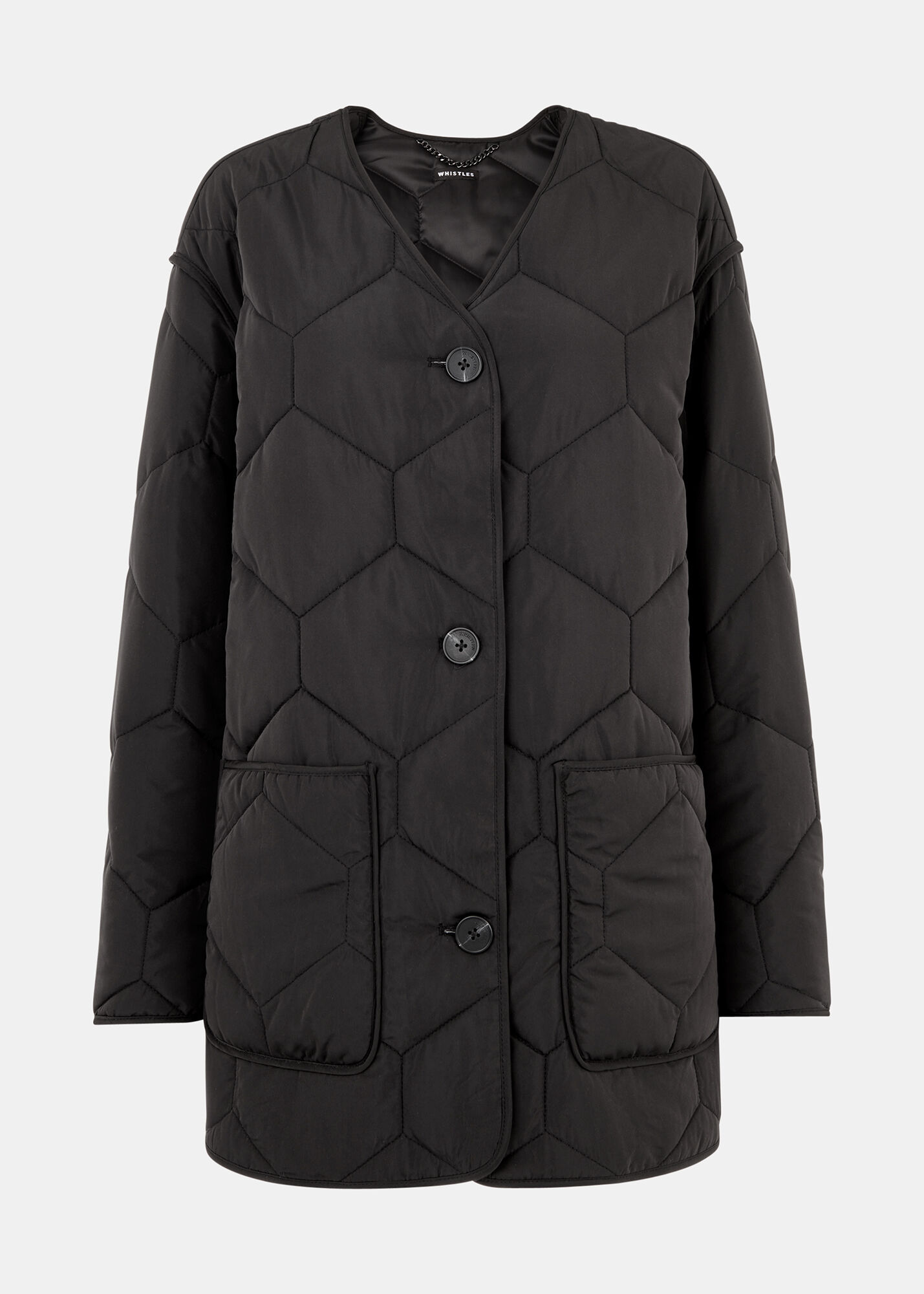 Womens short black quilted jacket on sale