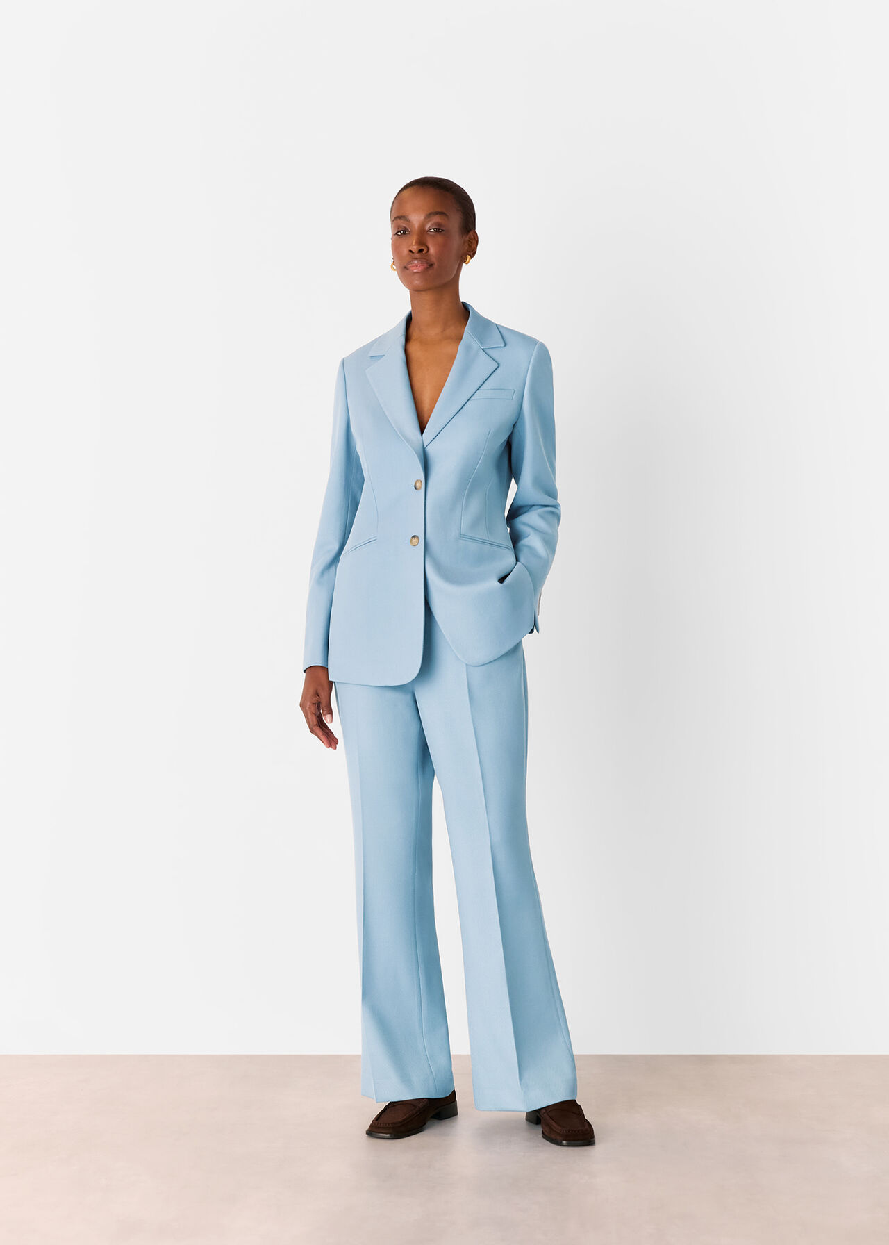 Wool Blend Tailored Trouser