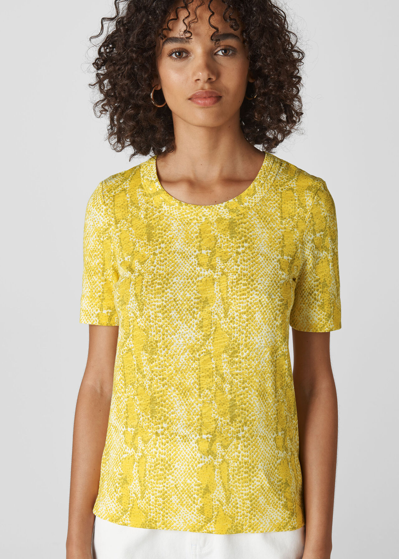 Python Print Rosa T-Shirt Yellow/Multi