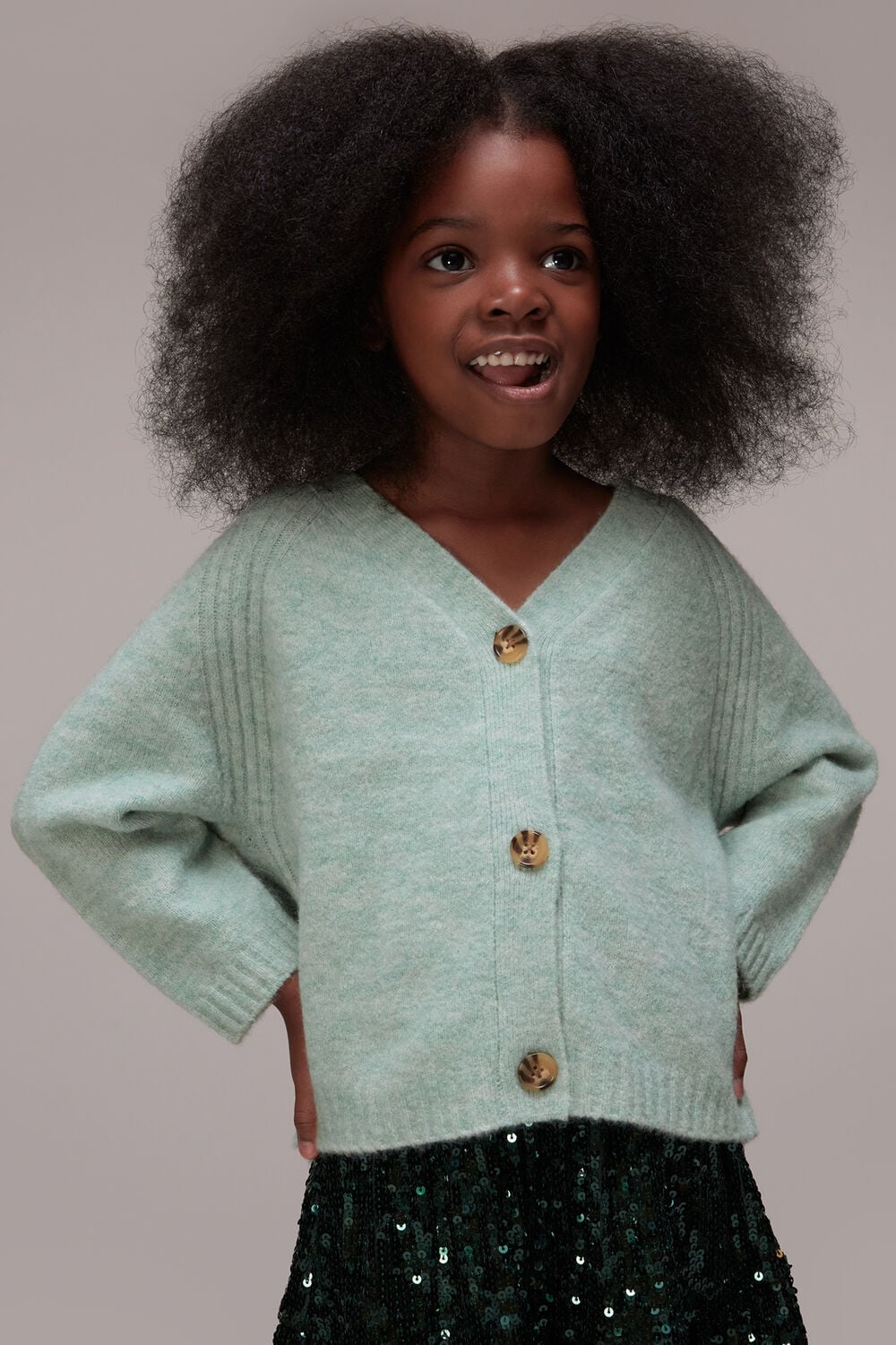 Pale Green Textured Cardigan