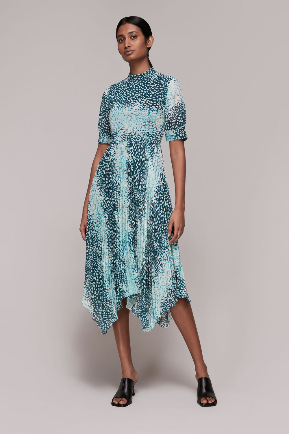 Blue Esme Dalmation Print Dress