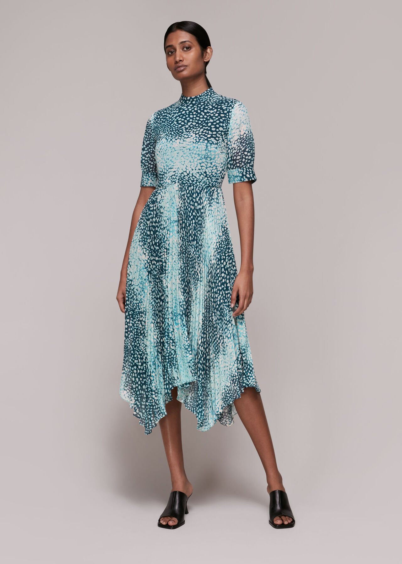 Blue/Multi Esme Dalmation Print Dress | WHISTLES | Whistles UK