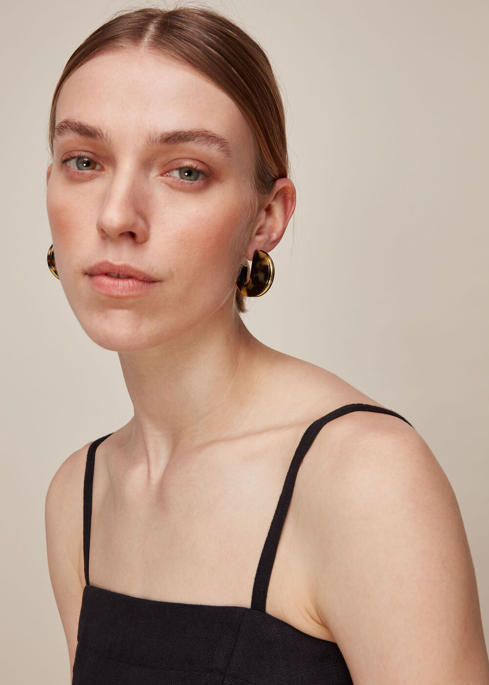 Tort and Gold Mix Earring Brown/Multi