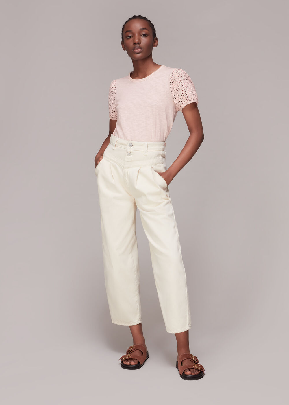 Broderie Puff Sleeve T-Shirt