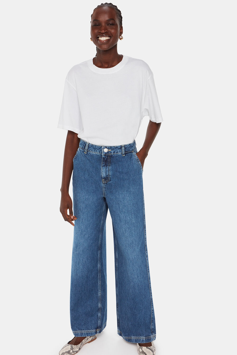 Denim Wide Leg High Waist Jean