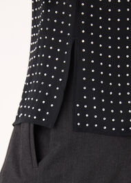 Hot Fix Sheer Sleeve Blouse