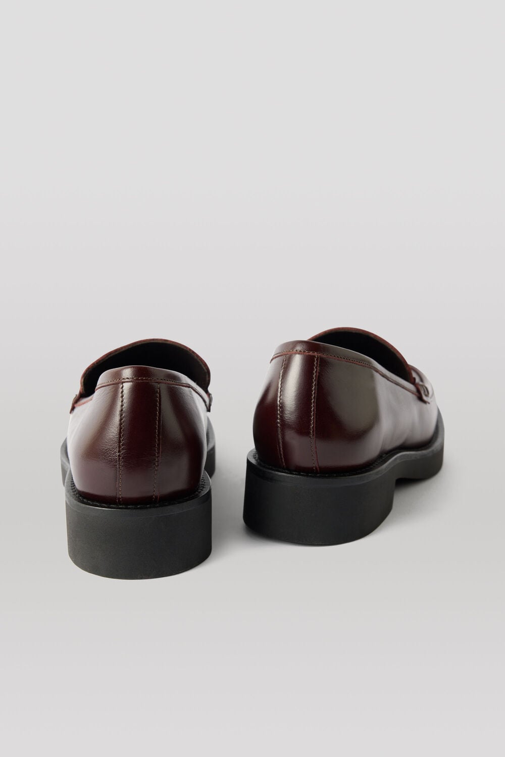 Burgundy Square Toe Leather Loafer