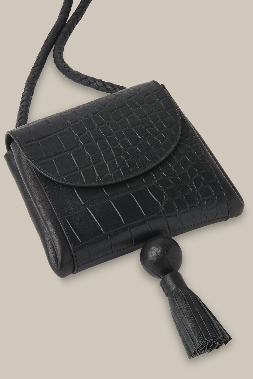 Arden Croc Tassel Bag