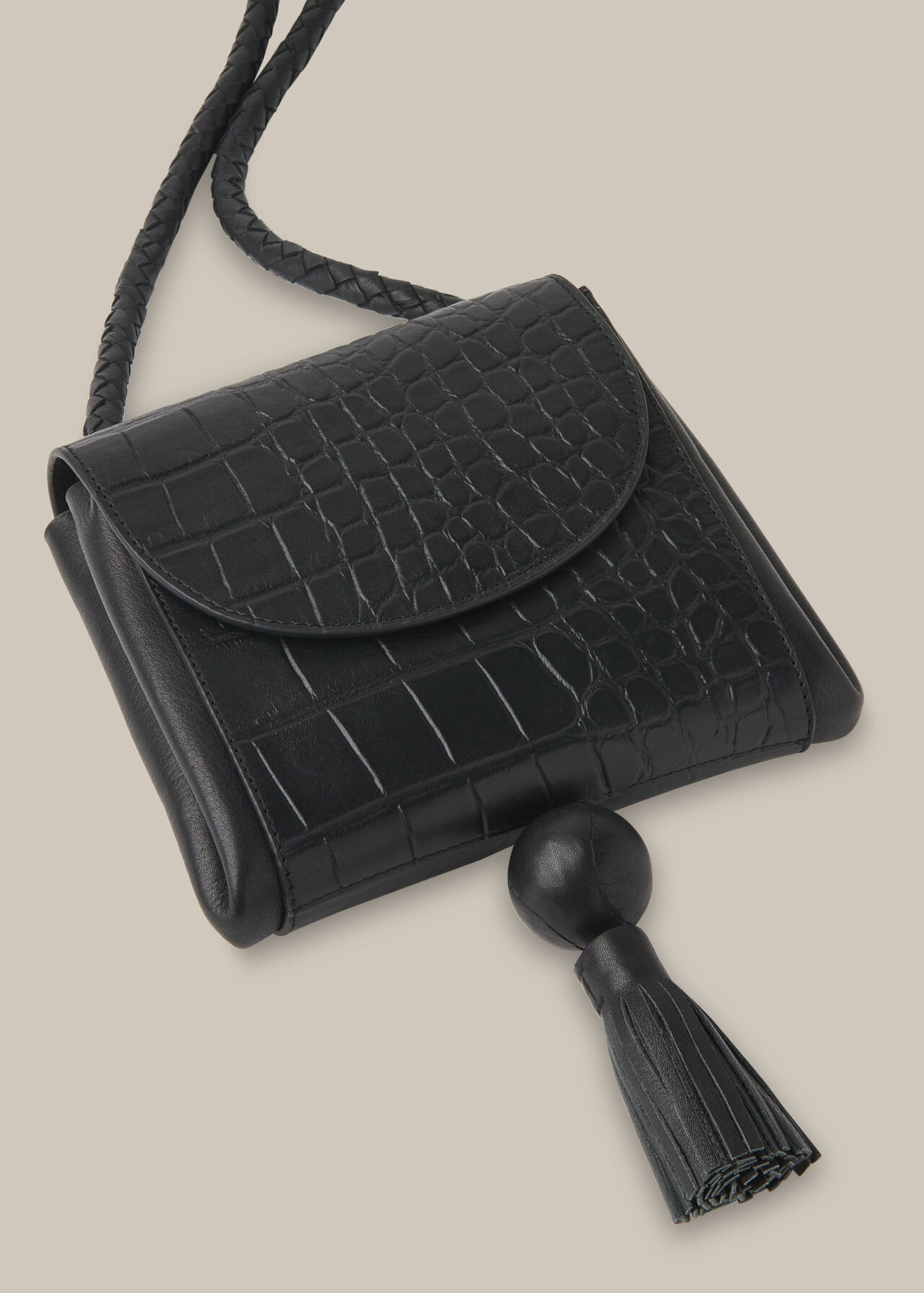 Arden Croc Tassel Bag